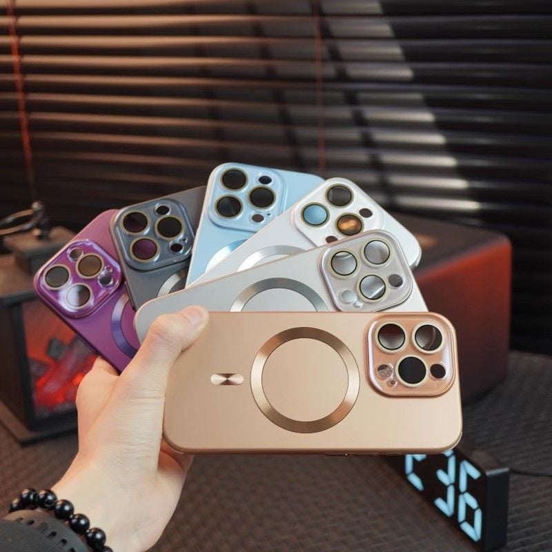 Magnetic Case for iPhone, Slim Frosted Heat Dissipation Phone Case All-Inclusive Lens Protection Cover