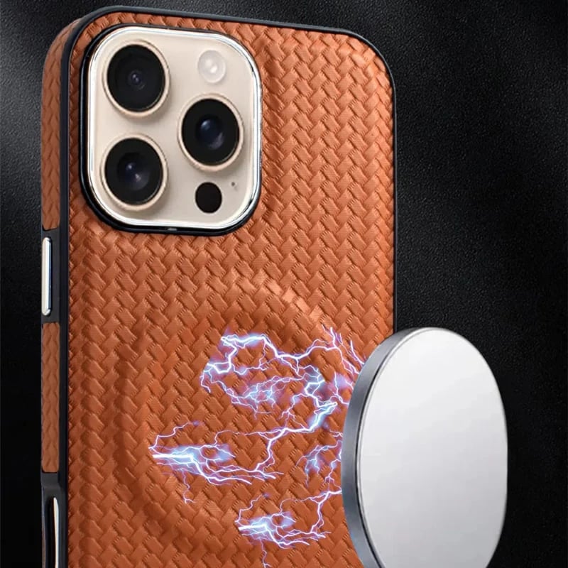 Woven Textured Leather Magnetic Phone Case