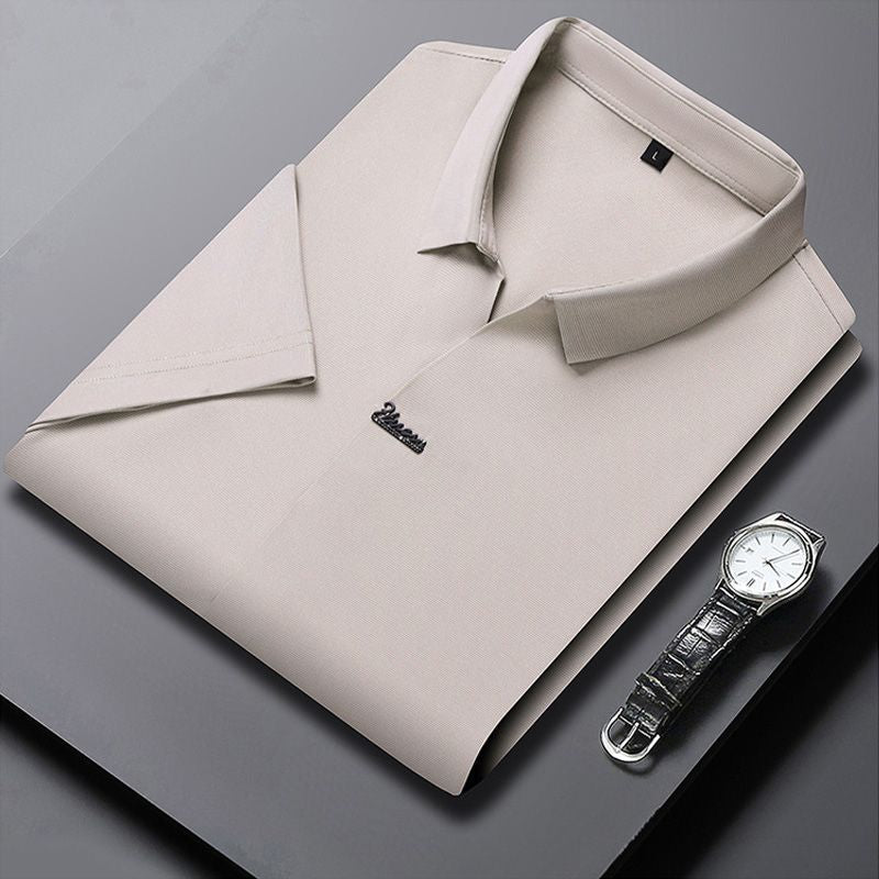 đHot Sale 49% OFFâłMenâs Casual Lapel Breathable Wrinkle-free T-shirt