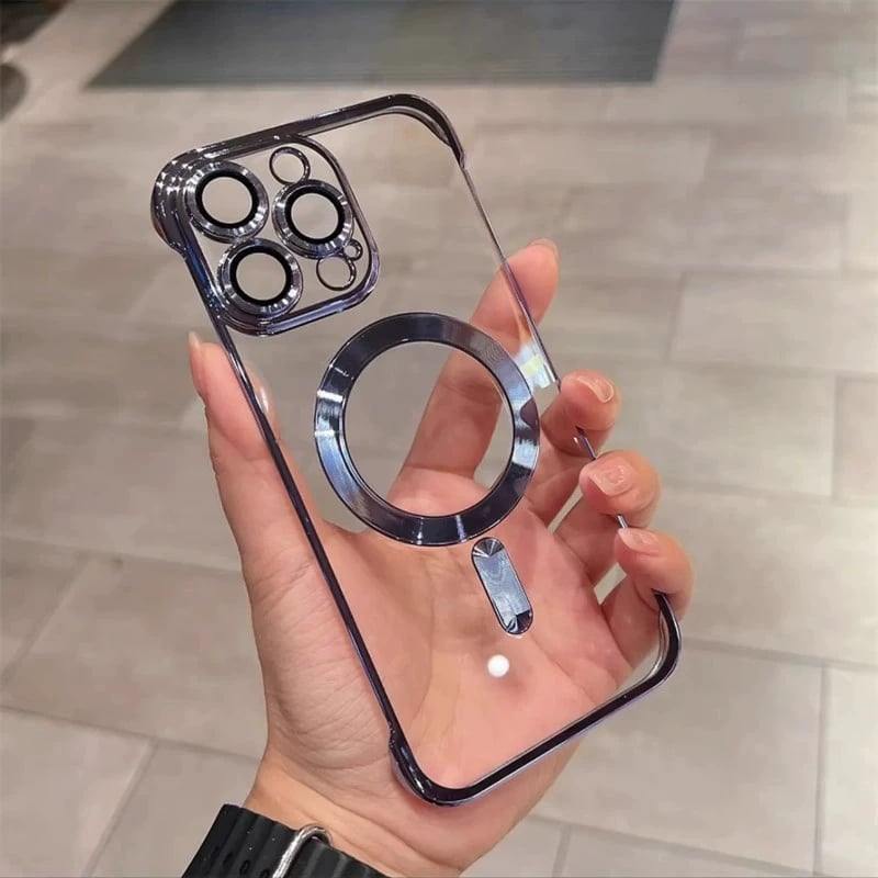 Bezel-less Magnetic Phone Case - Electroplated Half-wrapped Drop-proof