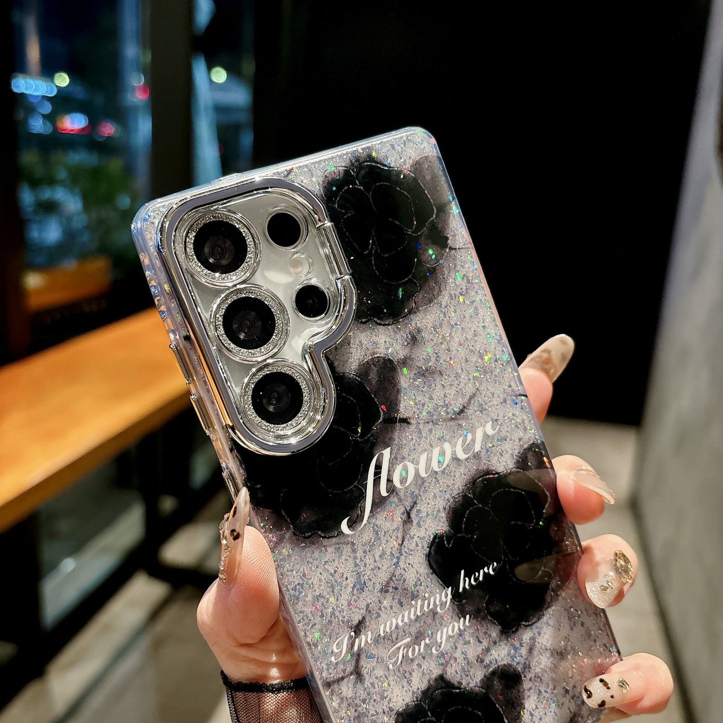 Rose lens holder phone case for Samsung S25 S24 S23 series