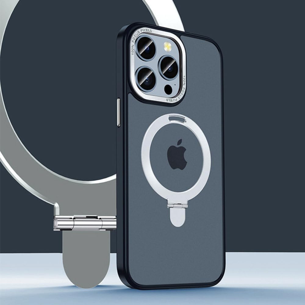 Magnetic integrated bracket metal lens mobile phone case for iPhone 16/15/14/13