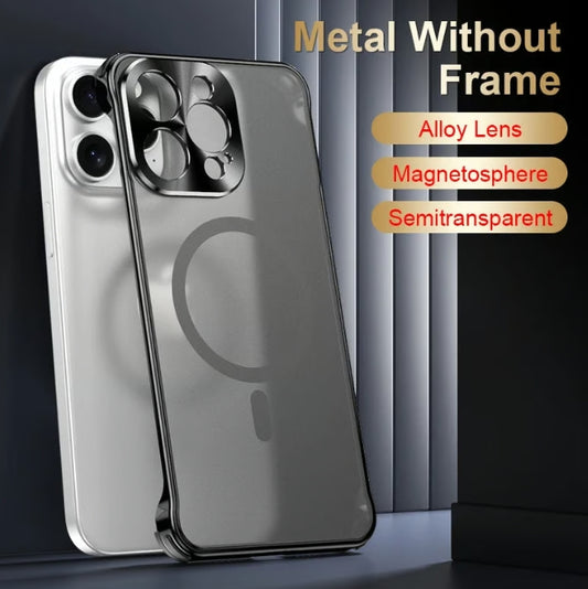 Magnetic Metal Rimless Phone Case For iPhone