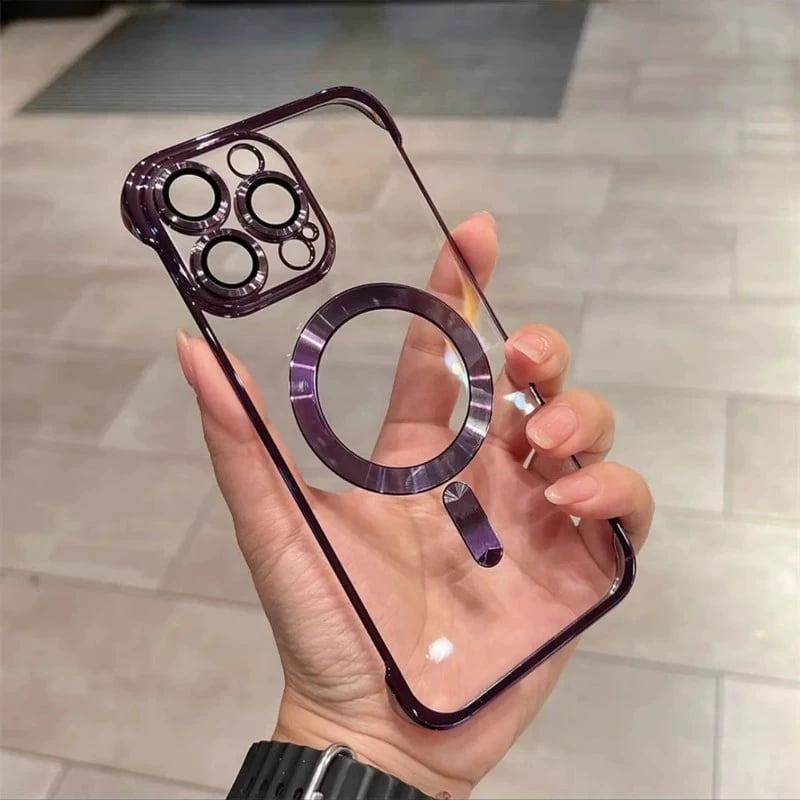 Bezel-less Magnetic Phone Case - Electroplated Half-wrapped Drop-proof