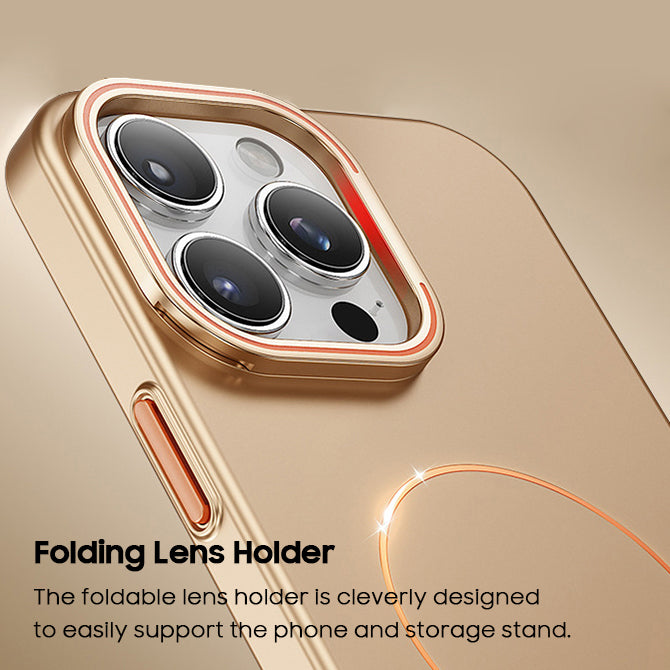 Electroplated Matte Case with MagSafe & Lens Kickstand for iPhone