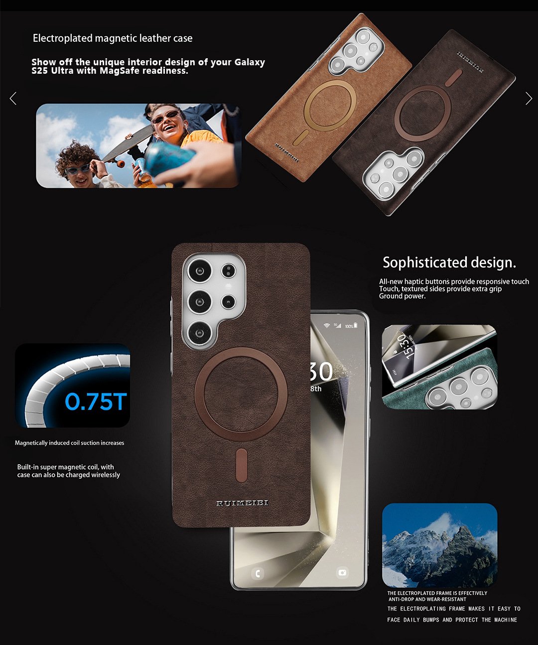 SentimentvalueTM Magnetic Cell Phone Case High-grade Business Leather Case