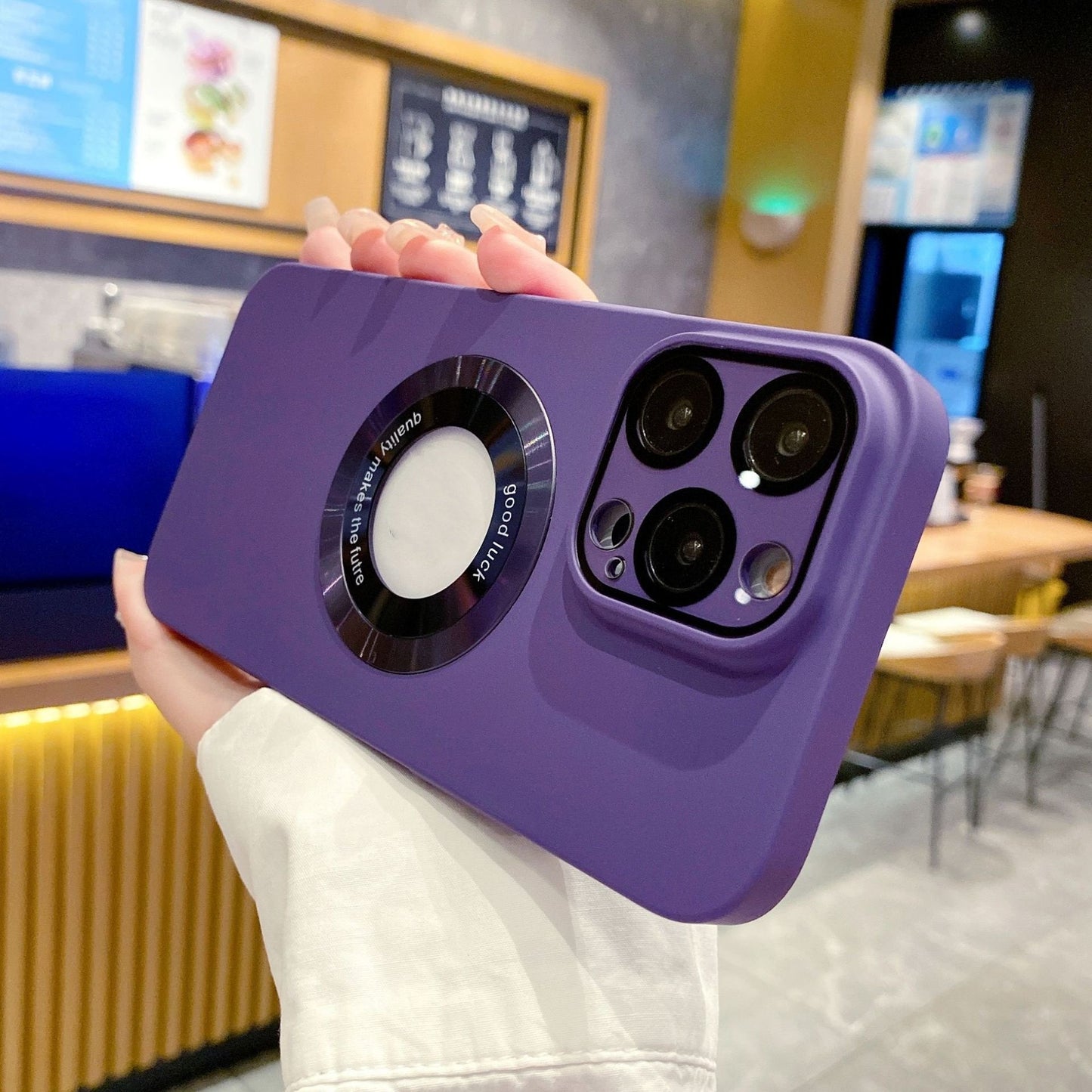 Metallic-Style PC Phone Case | Dust-Proof Mesh | MagSafe Compatible | Built-in Camera Lens Film Protection