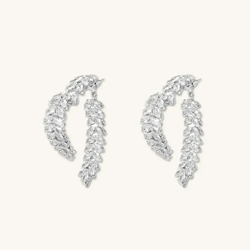 💐Mother's Day Pre-sale💝14K Gold-Plated Exquisite Crystal Heart Wheat Earrings