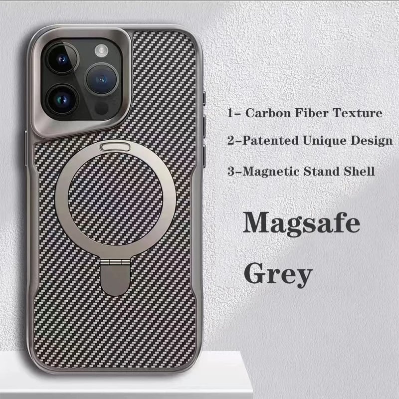 Fiber Textured Backplate Magnetic Case For iPhone