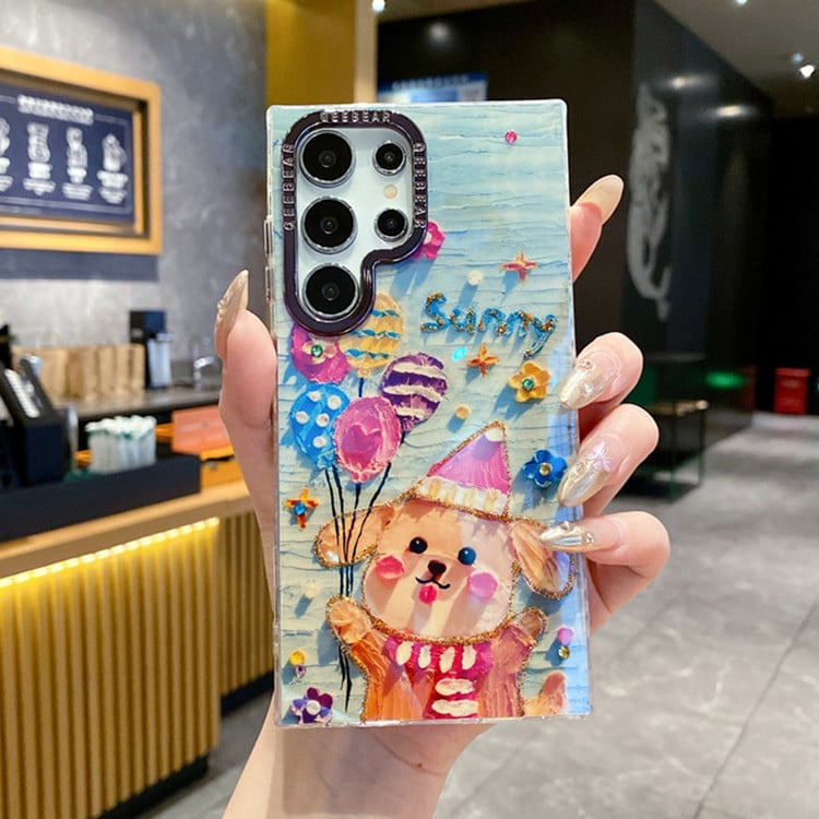 Cartoon Animal Blue Light Diamond Dripping Glue Protective Case