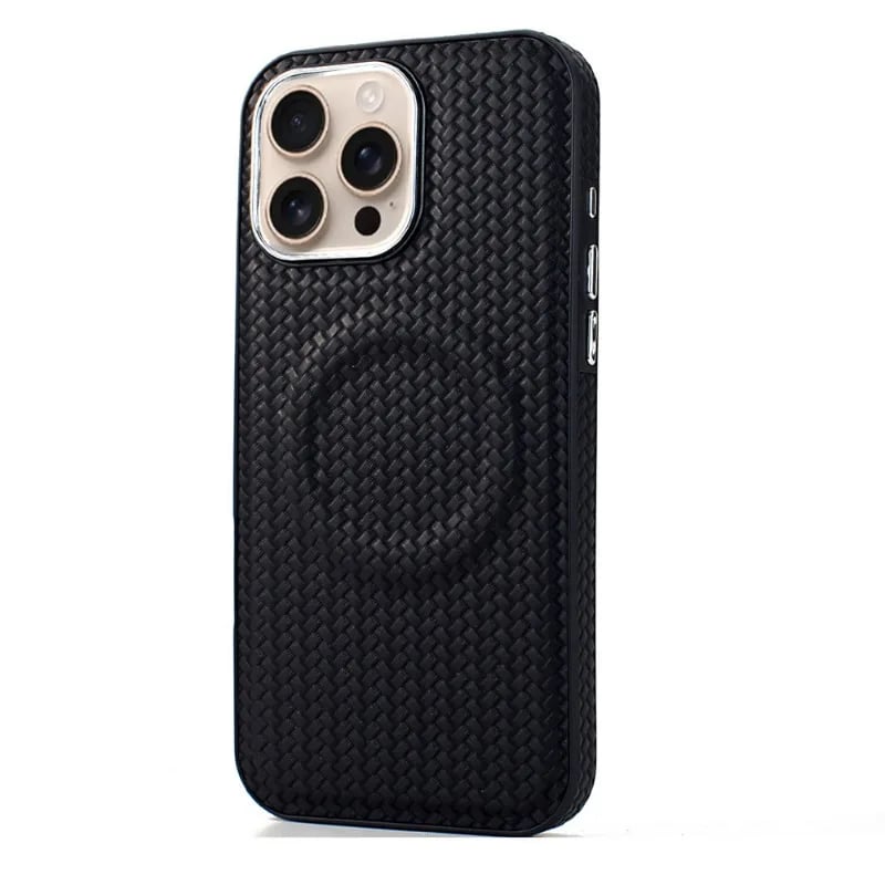 Woven Textured Leather Magnetic Phone Case