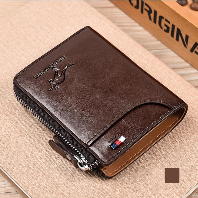 š„ BIG SALEš„š„Men Wallet Zipper Genuine Leather Purse ( RFID PROTECTED )