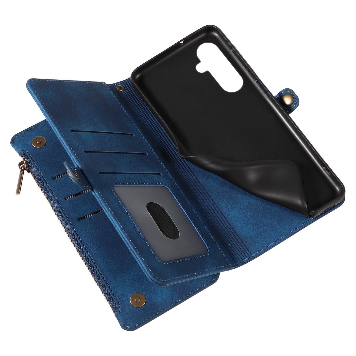 Vintage Wallet Zipper Card Insert Leather Case For Samsung A16