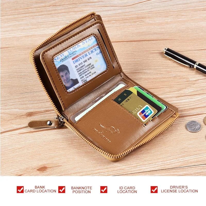 š„ BIG SALEš„š„Men Wallet Zipper Genuine Leather Purse ( RFID PROTECTED )