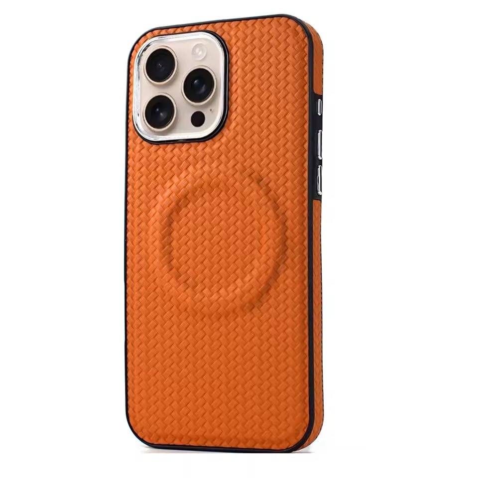 Woven Textured Leather Magnetic Phone Case
