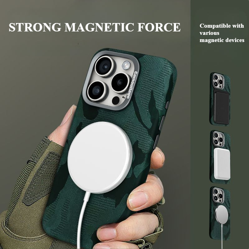 Camouflage Leather Anti-fall Mobile Phone Case For iPhone