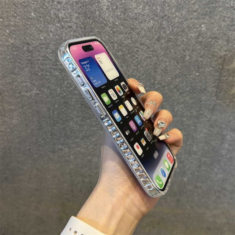 Blu-ray Diamond-studded Colorful Flower Phone Case For iPhone 15 Series