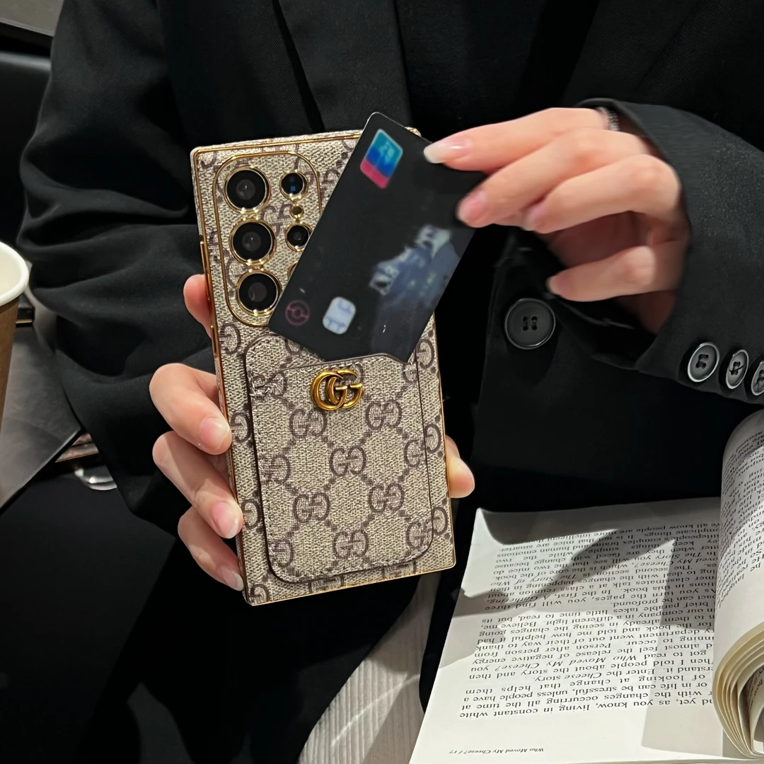 Electroplating Retro Embossed Card Slot Samsung Case