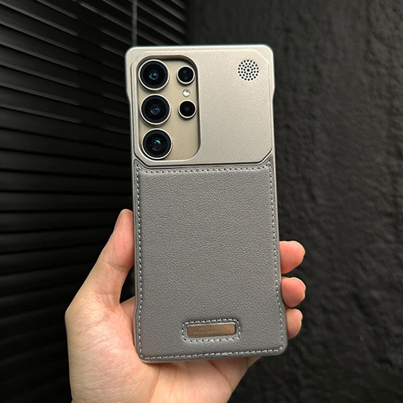 Metal Inner Skeleton Leather Case Cover for Samsung S Series