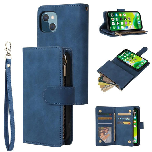 Wallet Luxury Zipper Leather Case For iPhone