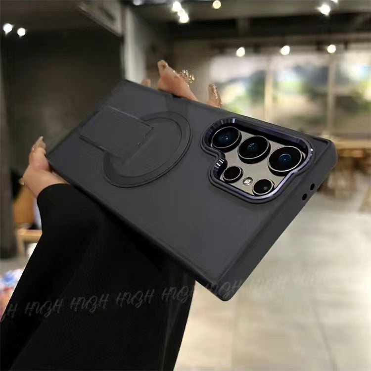 New Samsung S24 Series Magnetic Bracket Skin-feel Phone Case