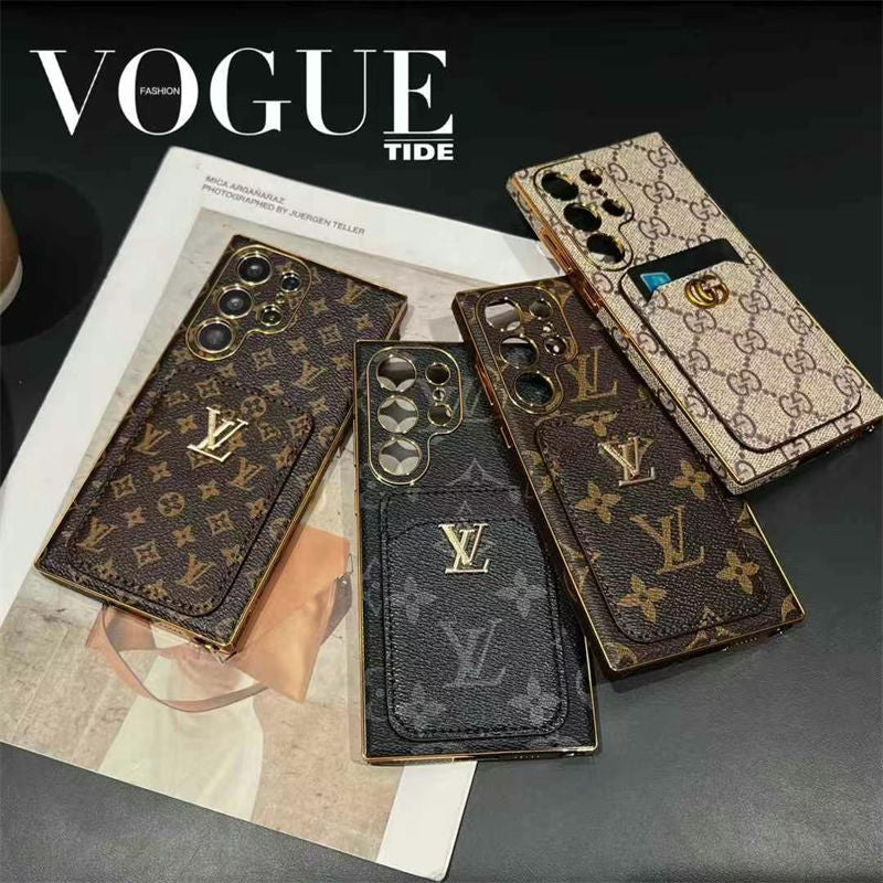 Electroplating Retro Embossed Card Slot Samsung Case