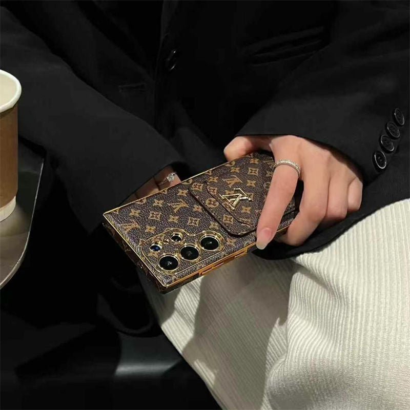 Electroplating Retro Embossed Card Slot Samsung Case