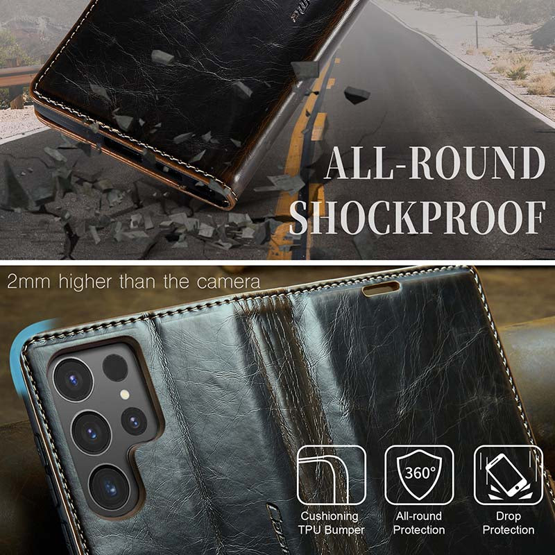 Luxury Flip Leather Phone Case for Galaxy S24FE