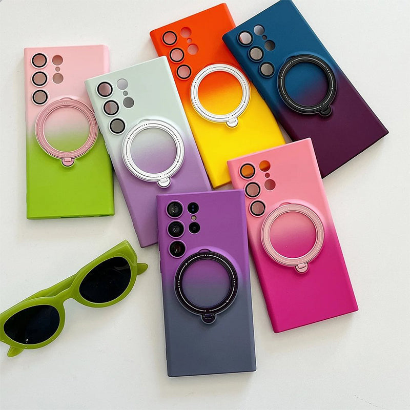 Gradient Magnetiskt Mobilskal med Ringstativ för Samsung S23 till S25 Serien