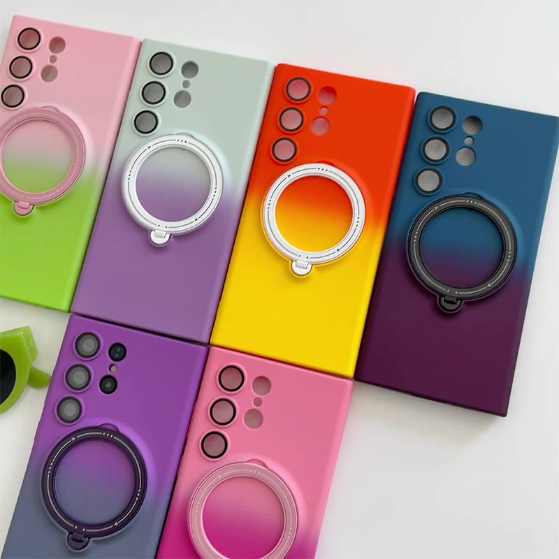 Gradient Magnetiskt Mobilskal med Ringstativ för Samsung S23 till S25 Serien