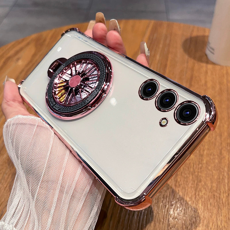 Decompression Stand Transparent Anti-fall Phone Case For Samsung