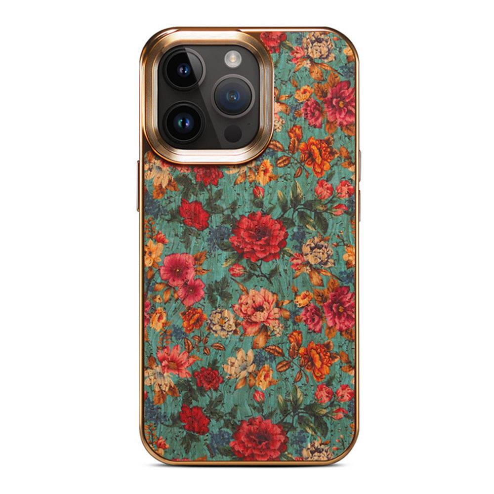 Electroplated Retro Floral Leather phone case