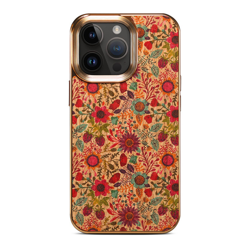 Electroplated Retro Floral Leather phone case