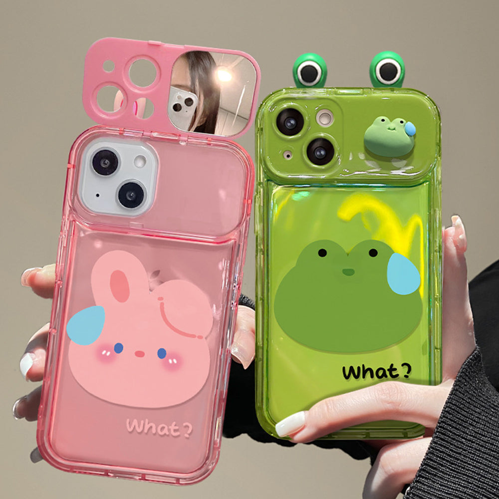 Graffitti Frog Pendant Phone Case With Flip Mirror For #iPhone