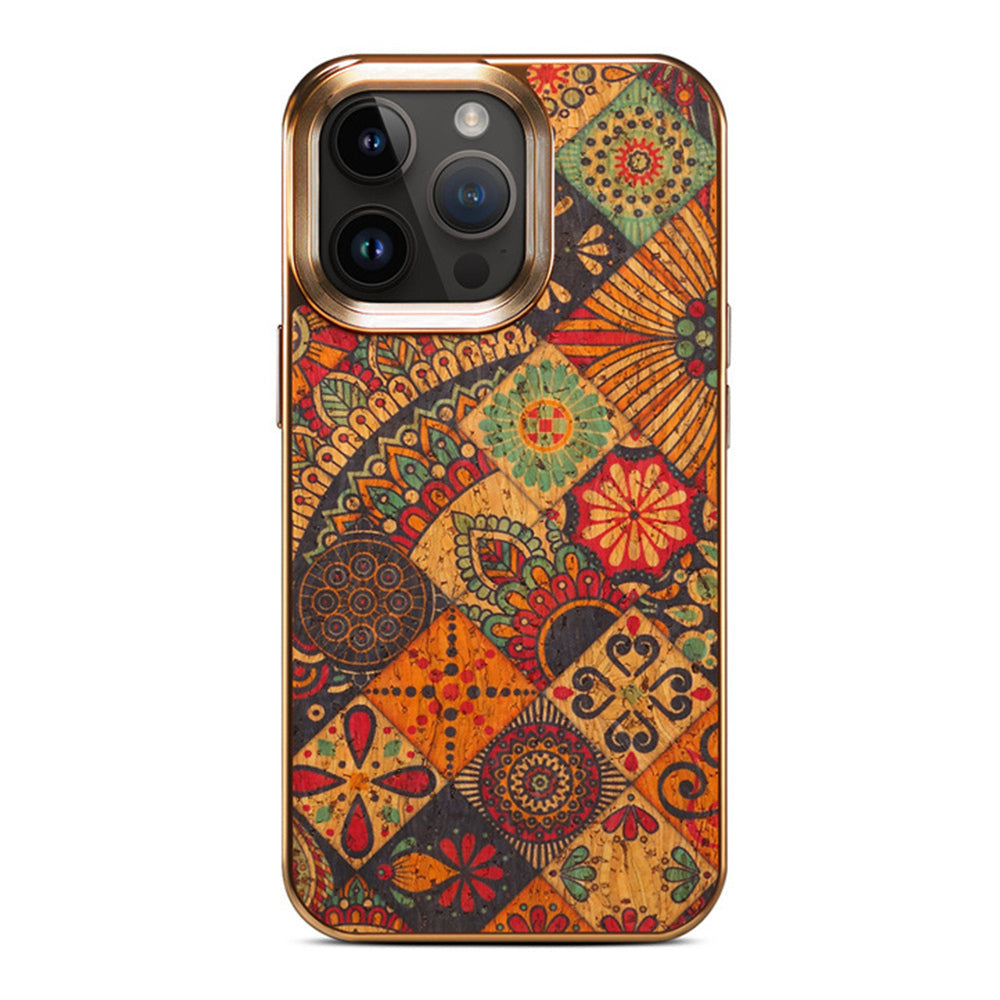 Electroplated Retro Floral Leather phone case