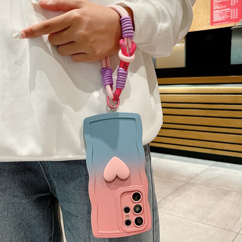Luxurious Gradient Love Lanyard Phone Case For Samsung