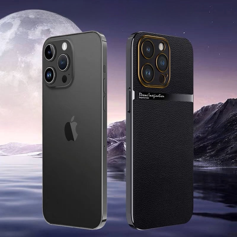Electroplated Plain Leather Anti-Fall All-Inclusive Protective Case