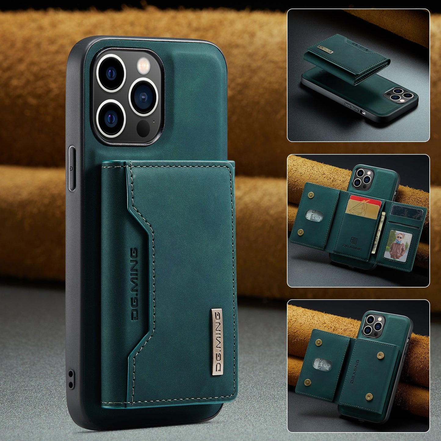 2 in 1 Detachable Leather Wallet Case For iPhone