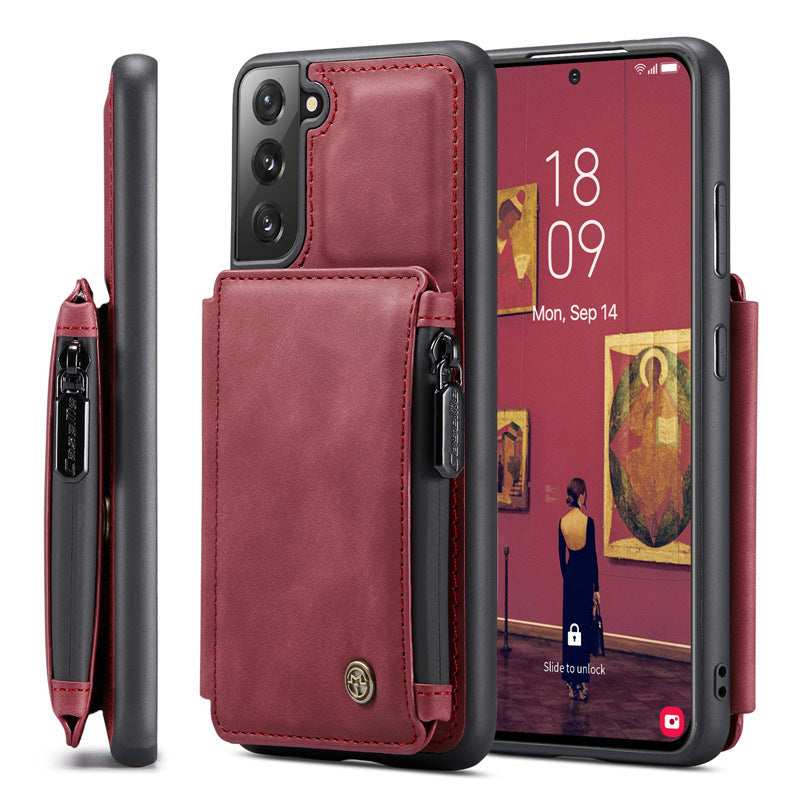 Luxury Zipper Flip Anti-theft Brush Phone Case For Samsung A14/A34/A54