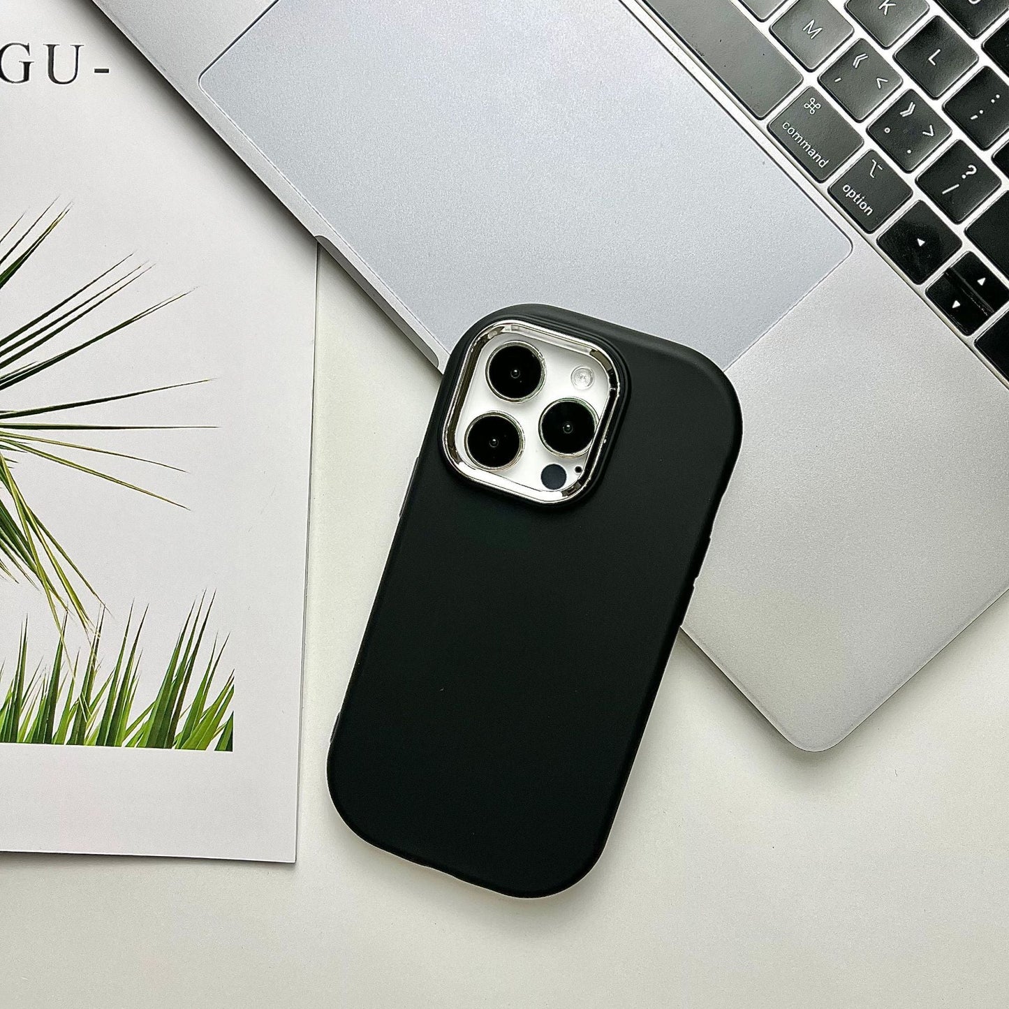 Powerfully Protected Silicone Electroplated Lens Frame Case For IPhone