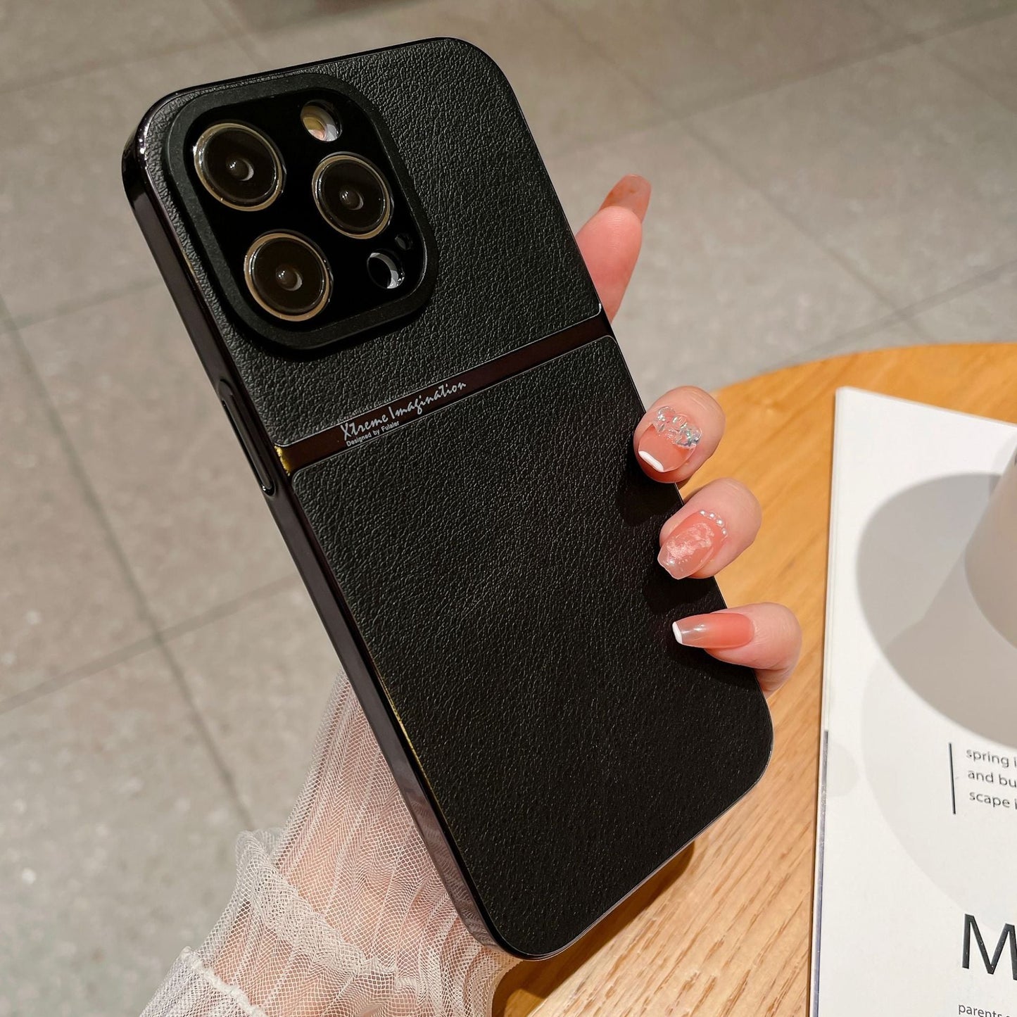 Electroplated Plain Leather Anti-Fall All-Inclusive Protective Case