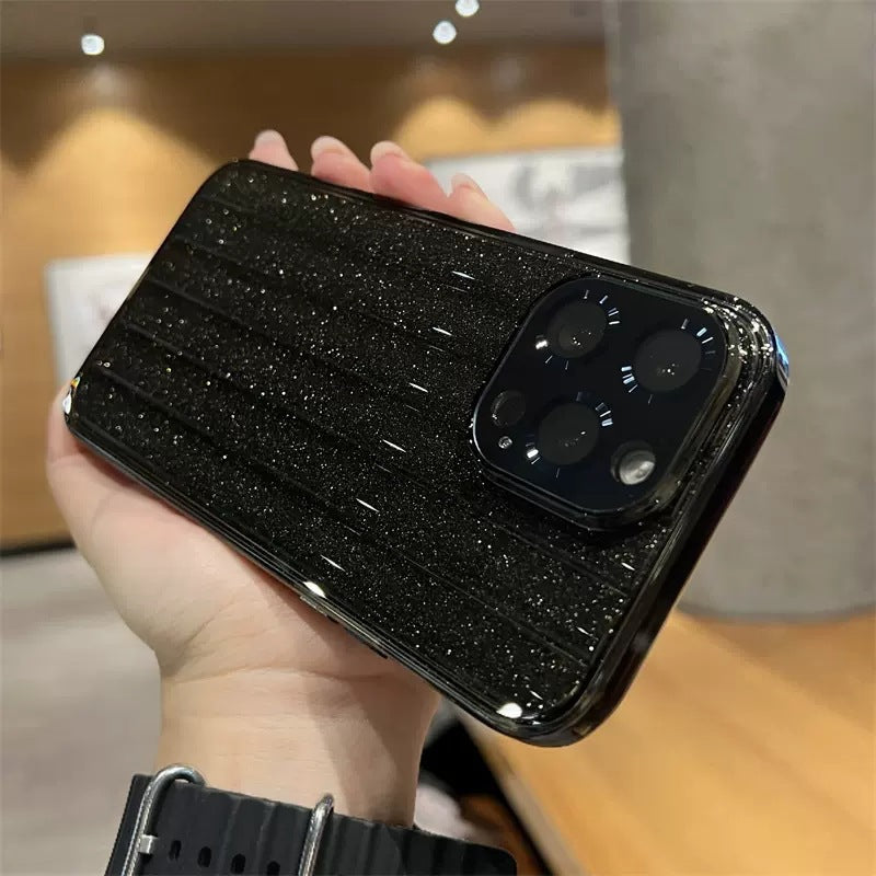 Glacier Vertical Pattern Dustproof Mirror iPhone Case -Glitter