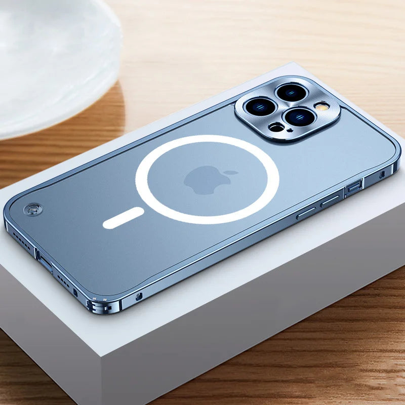 Luxury Metal Frame Lens Protection Cap Phone Case