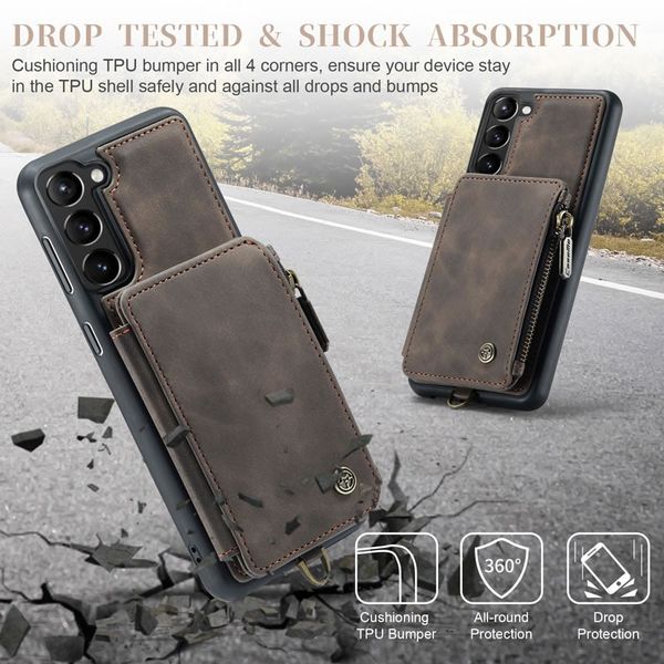Luxury Zipper Flip Anti-theft Brush Phone Case For Samsung A14/A34/A54