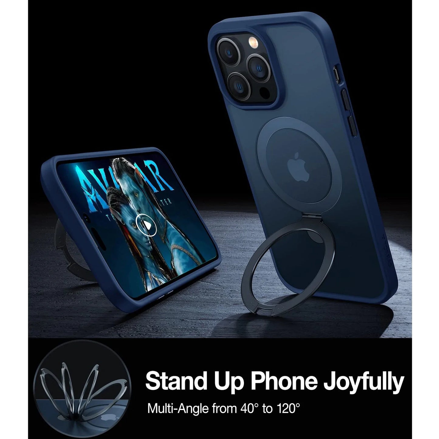 New Design Shockproof iPhone 15 Case Compatible with MagSafe (with Stand)