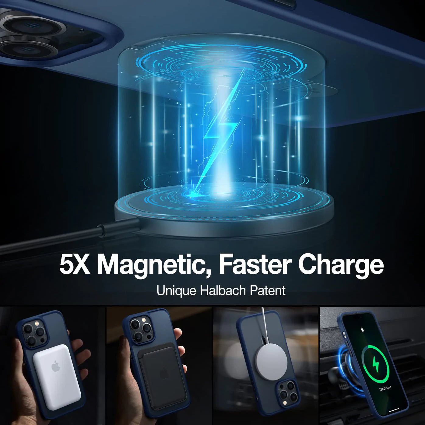 New Design Shockproof iPhone 15 Case Compatible with MagSafe (with Stand)
