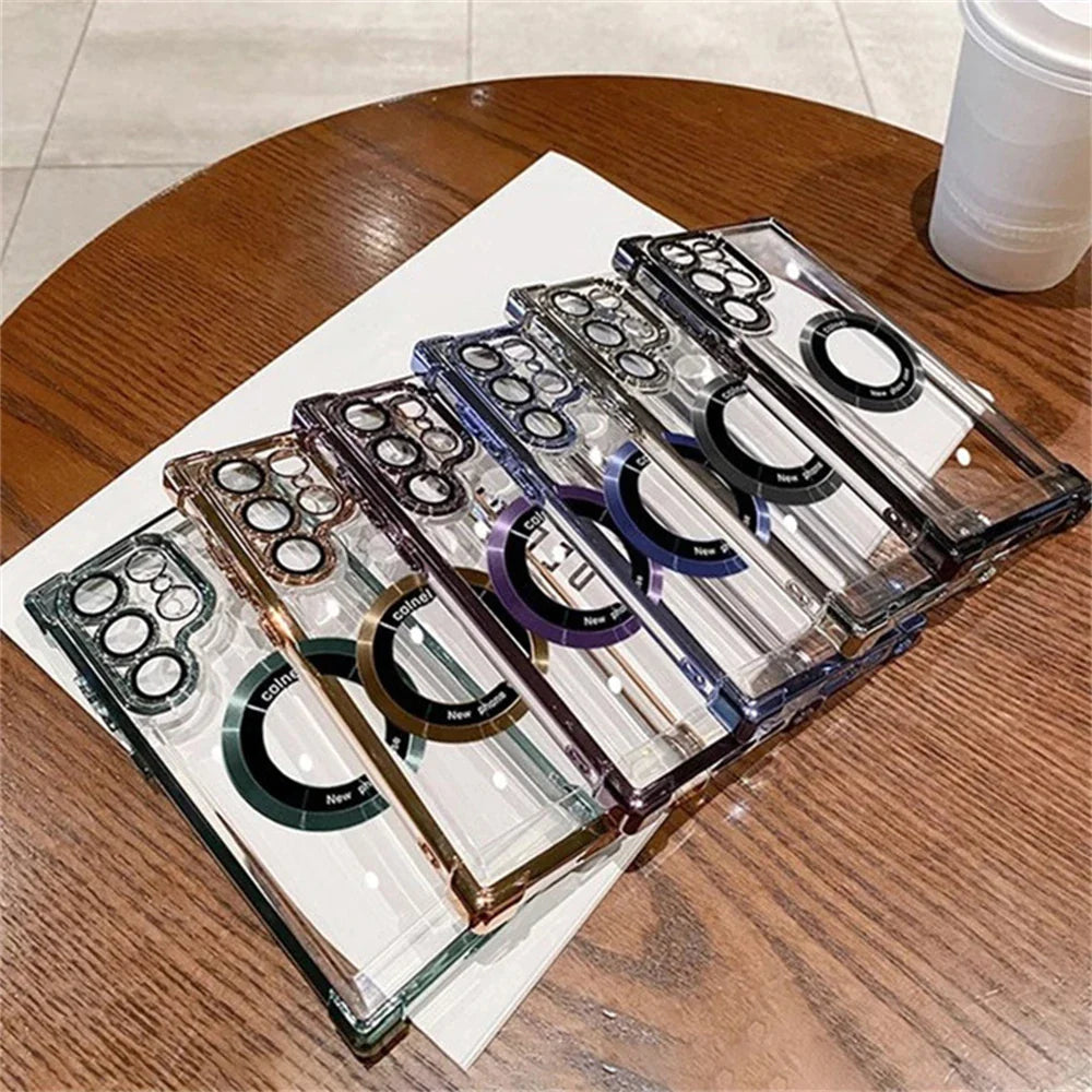 Plating Transparent Shockproof Case For Samsung