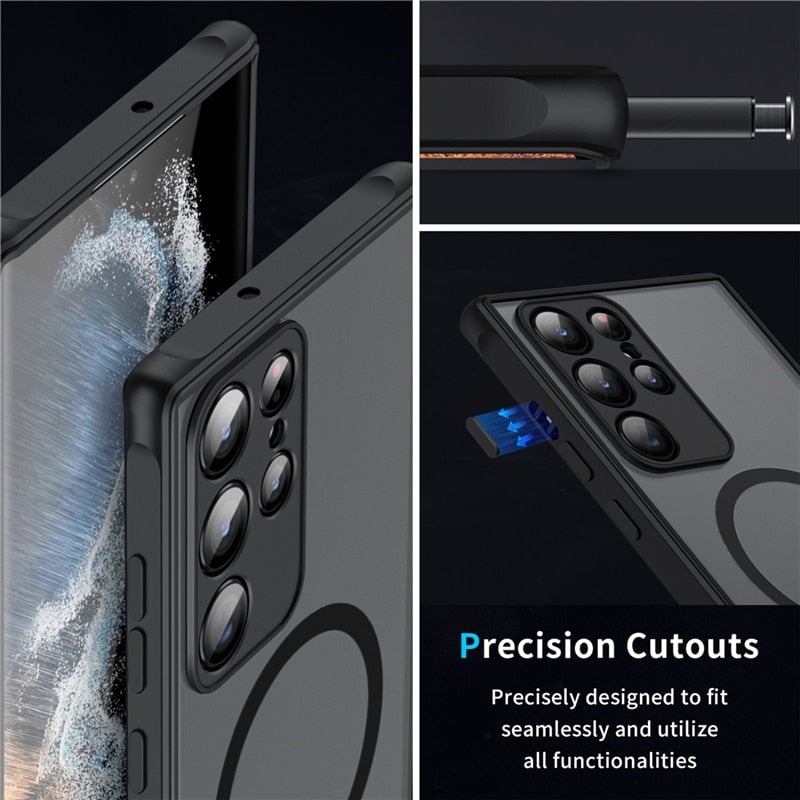 Translucent magnetic shockproof case for Samsung
