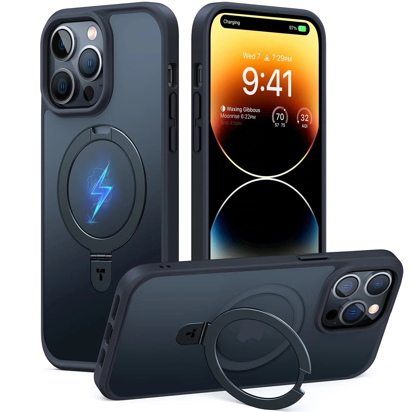 New Design Shockproof iPhone 15 Case Compatible with MagSafe (with Stand)