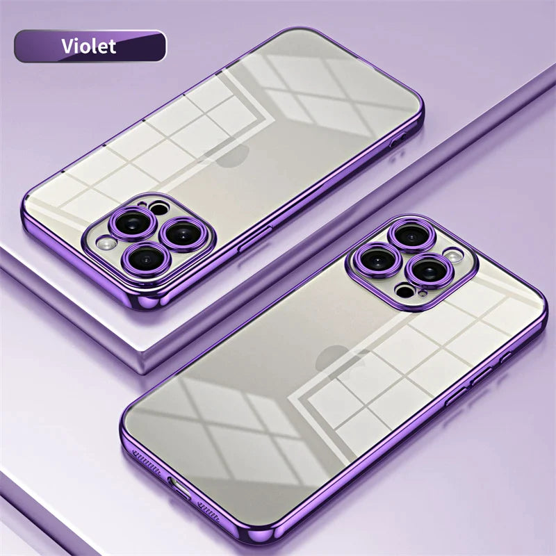 Electroplated Clear Soft Case For iPhone